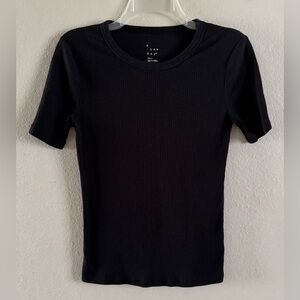 A New Day Women's Black Short Sleeve Shirt Size Small Stretchy Top